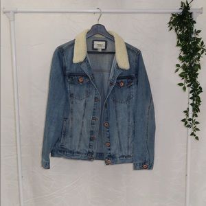 Forever 21 Sherpa Denim/Jean Jacket